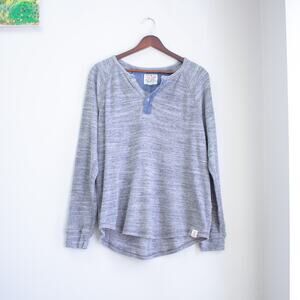 Lucky Brand Gray Henley Size Medium